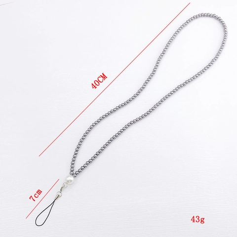 Elegant Artificial Pearl Phone Lanyard Handmade Beaded Neck Strap For Women Fashion Anti-Lost Mobile Phone Chain With Metal Clasp