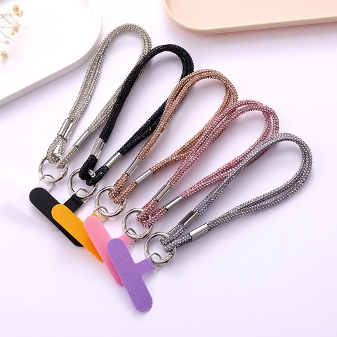 Luxury Alloy Rhinestone Chain Phone Charm For Women Fashionable Wrist Strap Phone Case Decoration Versatile Keychain Accessories