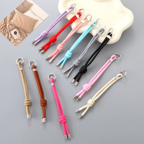 Portachiavi in Corda di Nylon Colorata Stile Ins Ornamento per Borsa Intrecciato a Mano Anello per Chiavi Minimalista per Uomo Donna
