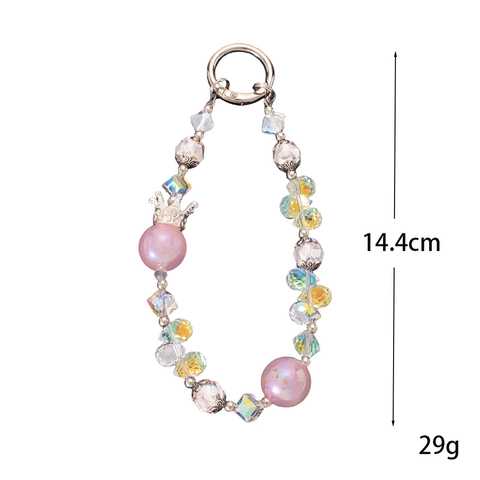 Luxus Krone Künstlicher Kristall Perlen Handy-Anhänger Künstliche Perle Strass Taschenanhänger Für Damen Zubehör Schlüsselanhänger Geschenk