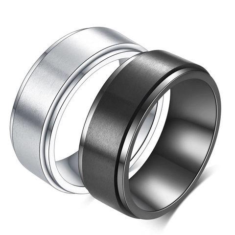 Bague Spinner Minimaliste en Acier Inoxydable Pour Hommes Femmes Rotative Surface Mate Brossée Ajustement Confort Alliance Bijoux de Mode Cadeau