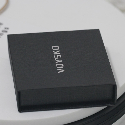 Minimalist Textured Cardboard Jewelry Box For Necklace Bracelet Square Solid Color Gift Packaging Box With Velvet Lining