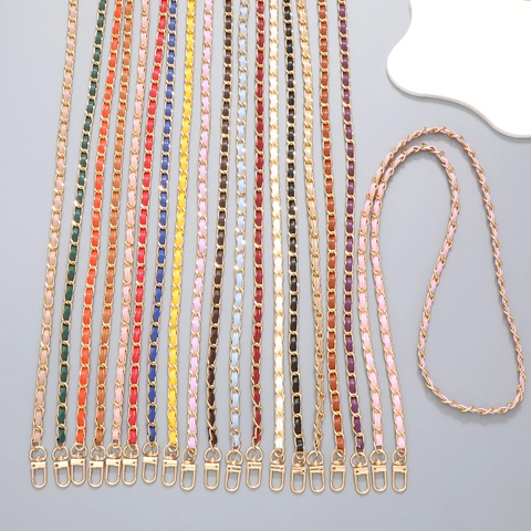 Replacement Resin Leather Woven Metal Chain For Bag Strap DIY Handbag Shoulder Strap Crossbody Mobile Phone Lanyard Accessory