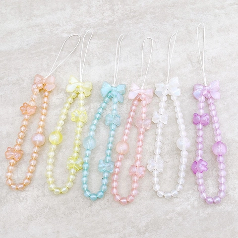 Süße Meerjungfrau Harz Perlen Handy Lanyard Bär Schleife Anhänger Handy Gurt Für Damen Geschenk Ästhetischer Koreanischer Stil Perlen Mobile Charm