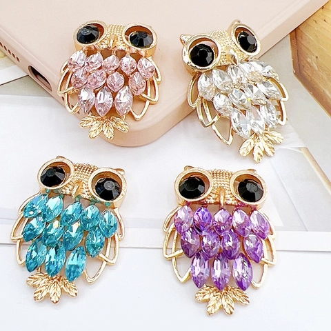 Colgante de Búho DIY de Aleación con Diamantes de Imitación Accesorios de Joyería para Funda de Móvil Decoración de Coche Mujer