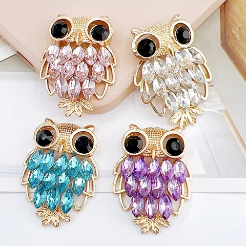Colgante de Búho DIY de Aleación con Diamantes de Imitación Accesorios de Joyería para Funda de Móvil Decoración de Coche Mujer