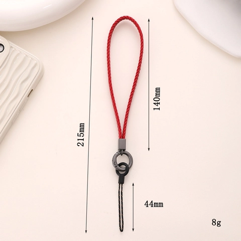 Cordon de Téléphone en Cuir PU Tressé Lanière de Cou et Bracelet avec Fermoir Métallique pour Clés Mobile Sangle Anti-Chute