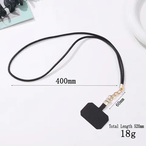 Retro Genuine Leather Cell Phone Lanyard Neck Strap With Metal Clasp Minimalist Cowhide Phone Chain For Men Women