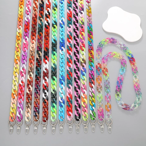 Μοντέρνο Λουράκι Τσάντας με Μεγάλη Ακρυλική Αλυσίδα Αντικατάσταση Κορδονιού Κινητού για Γυναίκες Αξεσουάρ Τσάντας Ώμου Πολύχρωμη Διακοσμητική Αλυσίδα