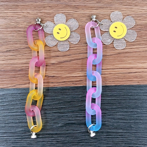 Gradient Acryl Blume Glückliches Gesicht Kette Für DIY Armband Schmuckzubehör Handyhülle Anhänger Zubehör Dekoration Damen