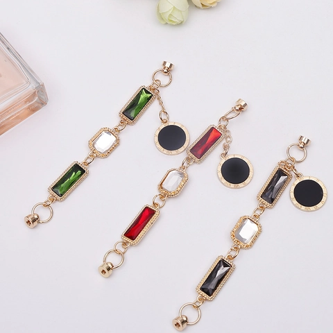 Vintage Alloy Rhinestone Pendant Roman Numerals Charm DIY Jewelry Bracelet Making Accessories Rectangular Gem Pendant