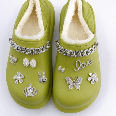Legierung Strass Künstliche Perle DIY Schuh Charms Für Clogs Schleife Blume Hase Herzform Mode Schmuck Schuhzubehör