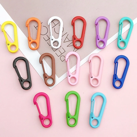 Candy Color Alloy Spring Lobster Clasp D-Shaped Keychain Buckle DIY Jewelry Accessories For Bags Keyrings Handmade Crafting