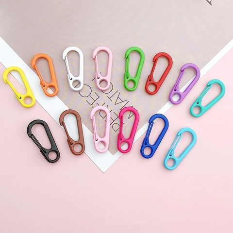 Candy Color Alloy Spring Lobster Clasp D-Shaped Keychain Buckle DIY Jewelry Accessories For Bags Keyrings Handmade Crafting