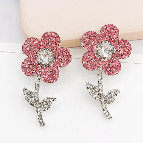 Accessoires de Bijoux DIY Fleur de Tulipe en Strass Brillant Décoration en Cristal pour Coque de Téléphone Sabots