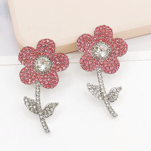 Accessoires de Bijoux DIY Fleur de Tulipe en Strass Brillant Décoration en Cristal pour Coque de Téléphone Sabots