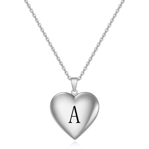 Gepersonaliseerde Roestvrijstalen Hart Medaillon Ketting Initiële Letter Hanger Voor Vrouwen Herdenkingssieraden Cadeau