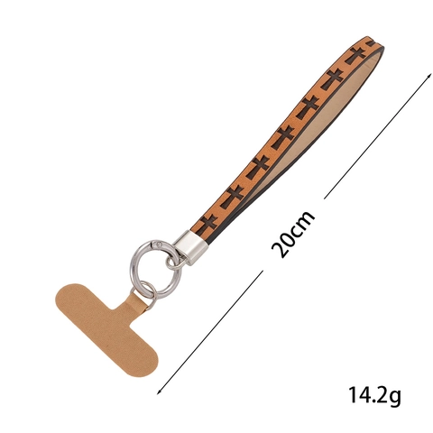 Cordino da Polso per Telefono in Pelle Motivo a Croce Geometrico Accessorio per Telefono Universale Antismarrimento Con Fibbia in Metallo Uomo Donna