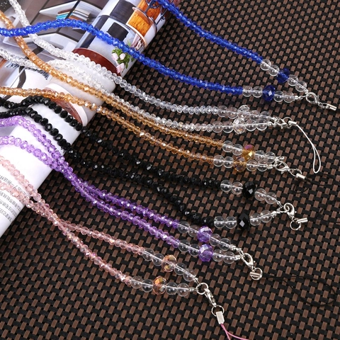 Facettierte Kristallperlen Handy-Umhängeband Anti-Verlust-Handschlaufe Handyhülle Dekoration Schmuck Für Damen Mode-Accessoire