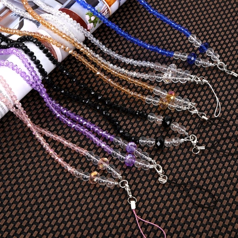 Facettierte Kristallperlen Handy-Umhängeband Anti-Verlust-Handschlaufe Handyhülle Dekoration Schmuck Für Damen Mode-Accessoire