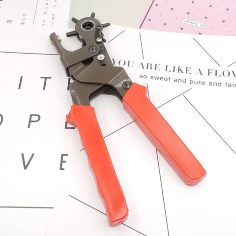 Professional Rotary Leather Punch Pliers Multi Sizes Hole Puncher Tool For Belts Watch Straps Card Craft Heavy Duty Metal Punching Pliers