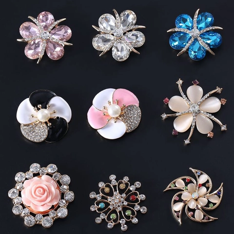 Breloques Fleur en Alliage de Luxe avec Strass et Perles Artificielles Rose pour Accessoires Coque Téléphone DIY Bijoux Chaussure