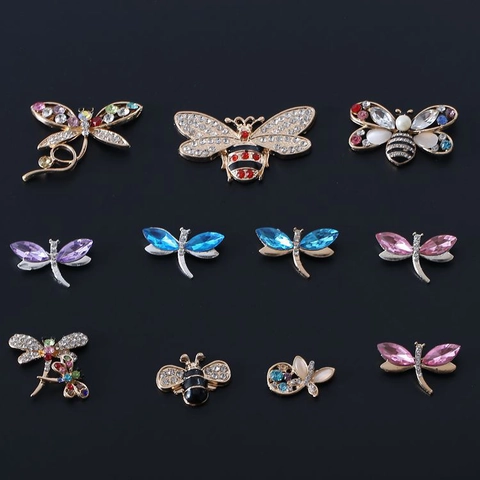 Alloy Rhinestone Insect Pendant DIY Craft Dragonfly Bee Spider Jewelry Making For Phone Case Decoration Women Accessory