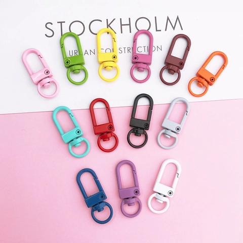 Candy Color Lacquered Metal Swivel Clasp Lobster Hook For Diy Keychain Jewelry Finding Bag Accessory Swivel Trigger Snap Hook
