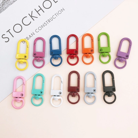 Candy Color Lacquered Metal Swivel Clasp Lobster Hook For Diy Keychain Jewelry Finding Bag Accessory Swivel Trigger Snap Hook