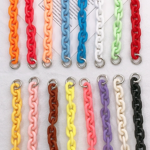 Acrylic DIY Bag Handle Chain Colorful Resin Removable Phone Case Strap Handbag Shoulder Chain Accessories For Women Jewelry Findings