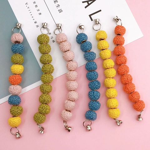 Cadena de Teléfono de Bola de Lana de Peluche Hecha a Mano Correa Anticaída Pulsera de Cordón para Teléfono Móvil Mujer Niña Lindo Accesorios de Funda DIY