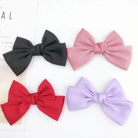 Handmade Satin Polyester Bow DIY Accessory For Hair Clips Phone Case Decoration Solid Color Elegant Bow Ribbon Findings