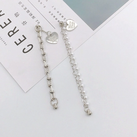 Moda Lega Perla Artificiale Cuore Pendente Bracciale Per Donna DIY Custodia Telefono Accessori Catena Gioielli Regalo Catena Lunga