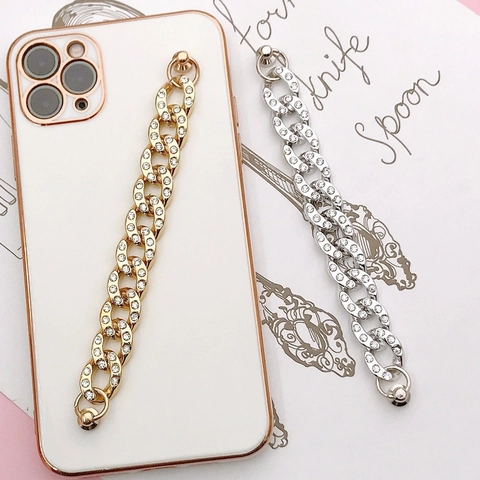 Strass Acryl Panzerkette Für Handyhülle DIY Armband Zubehör Galvanisiert Glänzend Hip Hop Mode Schmuck Kette