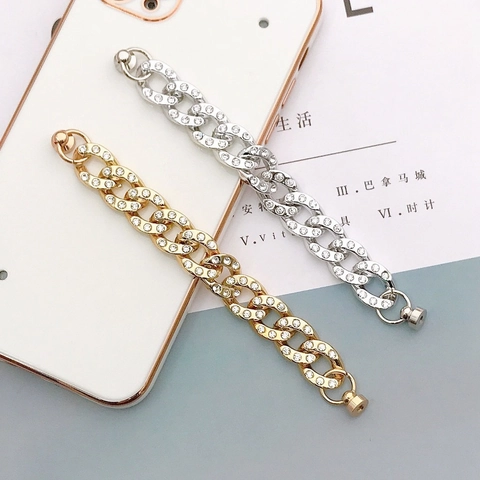Strass Acryl Panzerkette Für Handyhülle DIY Armband Zubehör Galvanisiert Glänzend Hip Hop Mode Schmuck Kette