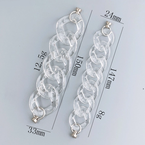 Modernes Durchsichtiges Acryl Gliederkette Armband Für Damen Transparentes Harz Gliederarmband Mit Silberner Metallschnalle