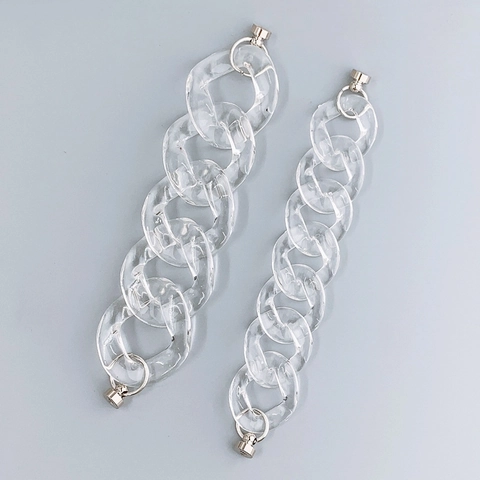 Modernes Durchsichtiges Acryl Gliederkette Armband Für Damen Transparentes Harz Gliederarmband Mit Silberner Metallschnalle