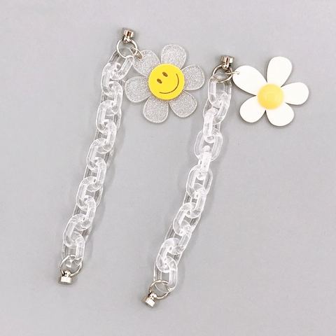 Koreanischer Stil Acryl Sonnenblume Smiley Handykette Süß Transparent Glitzer Blume Handyhülle DIY Dekoration Zubehör