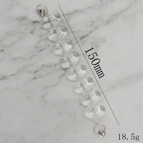 Transparente Acryl Herz Handy Kette Gurt Perlen Handy Dekoration DIY Zubehör Für Frauen Mädchen Hängende Schmuck