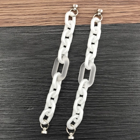 Ακρυλικός Σύνδεσμος Αλυσίδας DIY Κοσμήματα για Βραχιόλι Διακόσμηση Θήκης Τηλεφώνου Μόδα Χειροποίητο Λευκό Ματ Αξεσουάρ