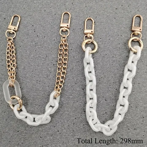Cadena de Bolso de Acrílico Perla Artificial Correa Oro Aleación Cierre de Mosquetón para Mujer Bolso Funda de Teléfono Accesorios de Joyería DIY