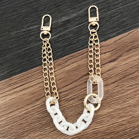 Catena per Borsa in Acrilico Perla Artificiale Cinturino Oro Lega Chiusura a Moschettone per Donna Borsa Custodia Telefono Accessori Gioielli DIY