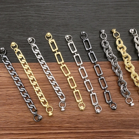 DIY Hollow Flower Alloy Metal Chain Bracelet Accessories For Phone Case Bag Jewelry Making Gold Silver Gun Black