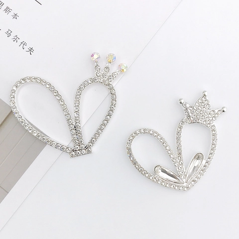 Amuletos de Aleación de Strass con Forma de Corazón Corona Oreja de Conejo Accesorios para Fundas de Teléfono Joyería DIY