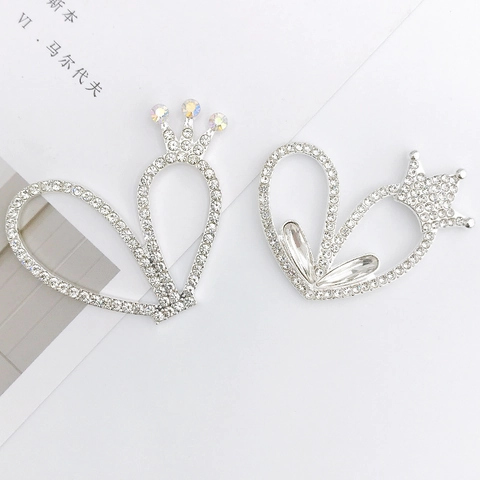 Amuletos de Aleación de Strass con Forma de Corazón Corona Oreja de Conejo Accesorios para Fundas de Teléfono Joyería DIY