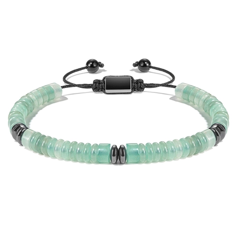 Natural Tiger Eye Obsidian Abacus Bead Woven Adjustable Bracelet For Men Women Stainless Steel Natural Stone Jewelry