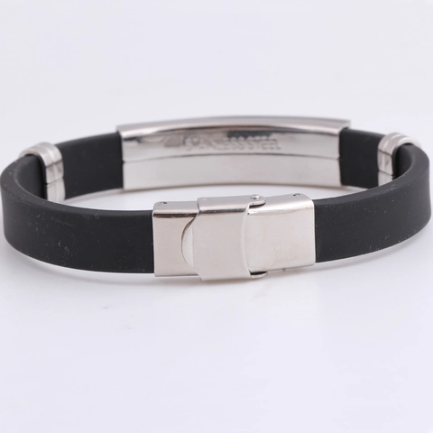 Herren Hip Hop Edelstahl Kreuz Armband Schwarz Silikon Armband Griechisches Schlüsselmuster Punk Stil Mode Schmuck Geschenk