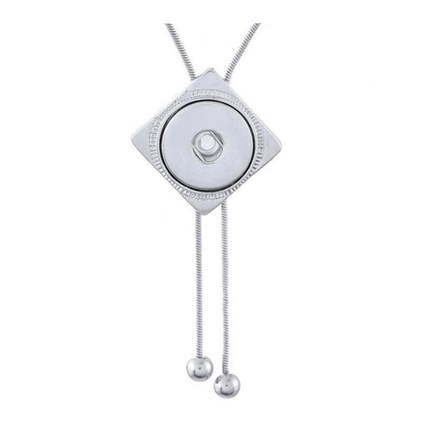 Dames Zilverkleurige Drukknop Ketting Lange Kwast Slangenketting Zinklegering Minimalistische Sieraden Verwisselbare Hanger