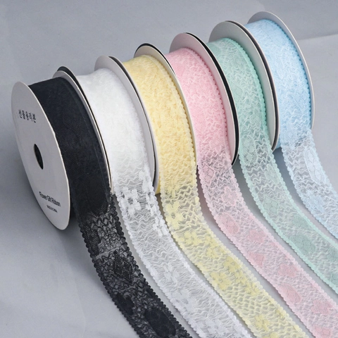 3cm Wide Floral Embroidery Mesh Lace Ribbon For DIY Hair Accessories Clothing Hem Hat Decoration Multi Colors Lace Trim Ribbons