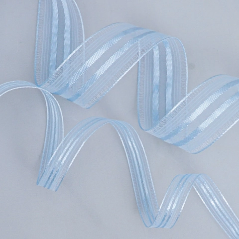 Cinta de Organza Transparente con Rayas Estilo Coreano Para Envoltura de Regalos Boda Bricolage Accesorios Para el Cabello